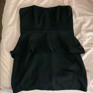Strapless black dress